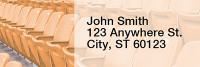 Blue & Orange Football Team Narrow Address Labels | LRRSPT-01
