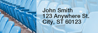 Blue & Silver Football Team Narrow Address Labels | LRRSPT-03