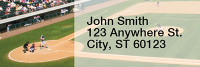 Black & White Baseball Team Narrow Address Labels | LRRSPT-14