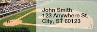Orange & Black Baseball Team Narrow Address Labels | LRRSPT-16