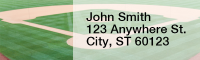 Red & Navy Baseball Team Narrow Address Labels | LRRSPT-17