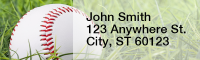 Red & Navy Baseball Team Narrow Address Labels | LRRSPT-17