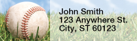 Red & Navy Baseball Team Narrow Address Labels | LRRSPT-17