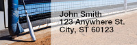 Orange & Blue Baseball Team Narrow Address Labels | LRRSPT-18