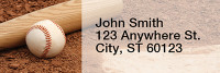 Orange & Blue Baseball Team Narrow Address Labels | LRRSPT-18