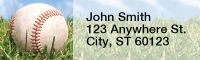 Green & Yellow Baseball Team Narrow Address Labels | LRRSPT-19