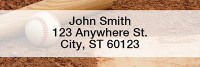 Navy Blue & White Baseball Team Narrow Address Labels | LRSPT-12