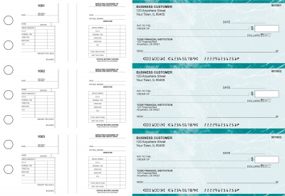 Teal Marble Multi-Purpose Salary Voucher Business Checks | BU3-7EMA01-MPS
