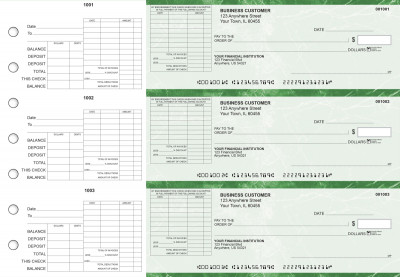 Green Marble General Itemized Invoice Business Checks | BU3-GMA01-GII