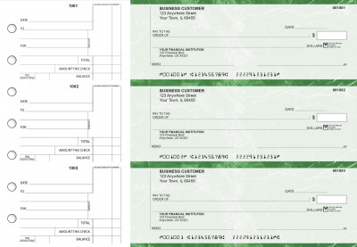 Green Marble Standard Counter Signature Business Checks | BU3-GMA01-SCS