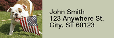 Romping English Bulldogs Rectangle Address Labels | LRRDOG-65