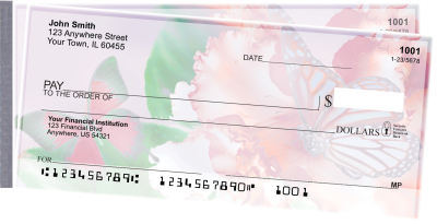 Spring Time Butterflies Side Tear Personal Checks | STNAT-80