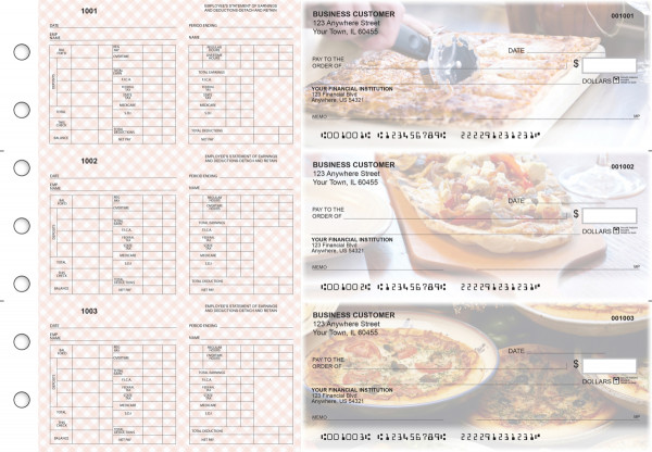 Pizza Multi-Purpose Hourly Voucher Business Checks | BU3-7CDS08-MPH