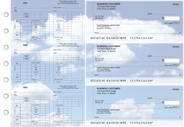 Clouds Multi-Purpose Counter Signature Business Checks | BU3-7CDS21-MPC