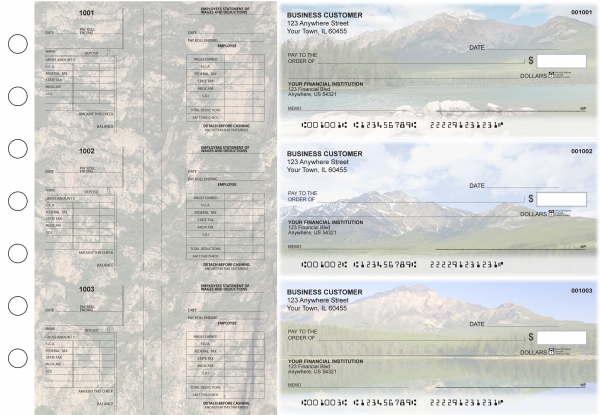 Scenic Mountains Multi-Purpose Salary Voucher Business Checks | BU3-7CDS29-MPS