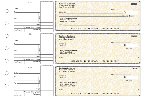 Tan Parchment Standard Business Checks | BU3-TPM01-STA