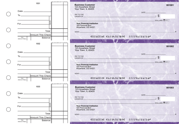 Purple Marble Standard Business Checks | BU3-UMA01-STA