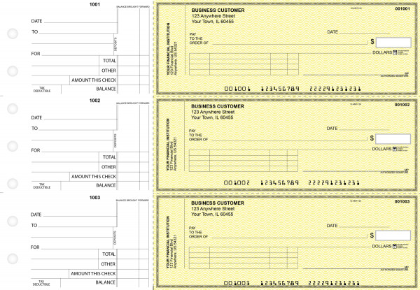 Yellow Safety Standard Invoice Business Checks | BU3-YEL01-SNV
