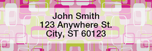 Retro Shapes Rectangle Address Labels | LRGEP-50