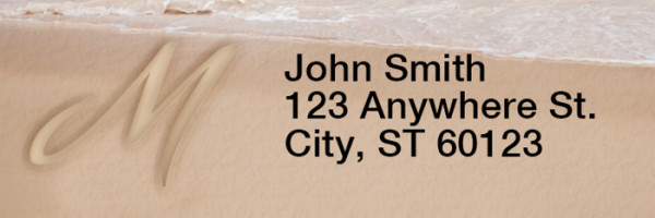 Sand Written Monogram 'M' Narrow Address Labels | LRRMONO-07M