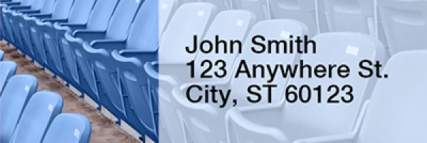 Blue & White Football Team Narrow Address Labels | LRRSPT-08