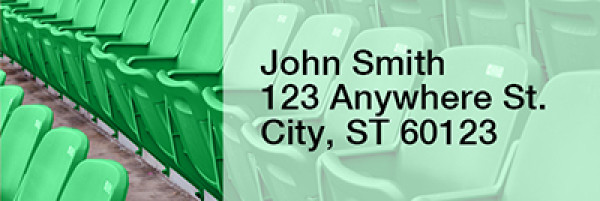 Green & White Football Team Narrow Address Labels | LRRSPT-10