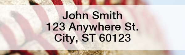 Red & White Baseball Team Narrow Address Labels | LRSPT-13